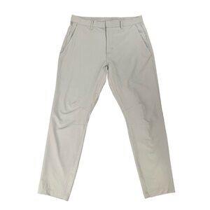 Fabletics The Only Pant Mens 32 Ash Gray Flat Front Straight Leg Zip Pocket Golf